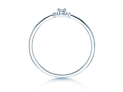 Engagement ring Vivid Petite Emerald Cut in 14K white gold with diamonds 0.10ct G/VS
