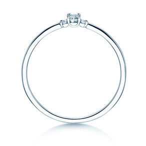 Engagement ring Vivid Petite Emerald Cut in 14K white gold with diamonds 0.10ct G/VS