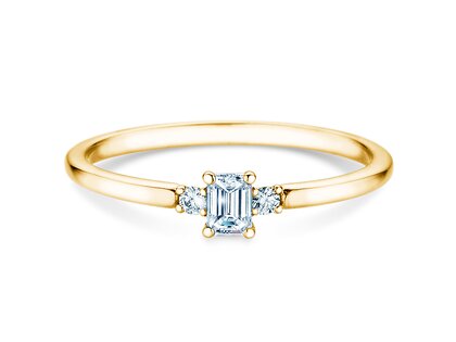 Engagement ring Vivid Petite Emerald Cut in yellow gold