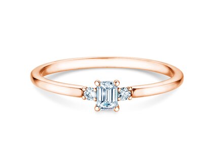 Engagement ring Vivid Petite Emerald Cut in rose gold