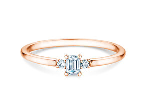 Engagement ring Vivid Petite Emerald Cut in rose gold