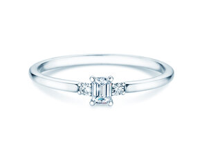 Engagement ring Vivid Petite Emerald Cut in platinum