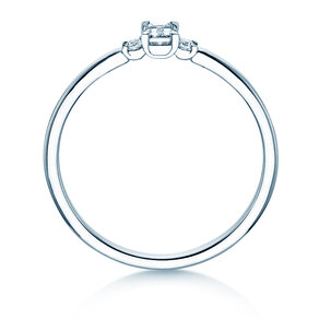 Engagement ring Vivid Petite Emerald Cut in platinum