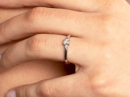 Engagement ring  in 9K rosé gold with diamonds 0.31ct