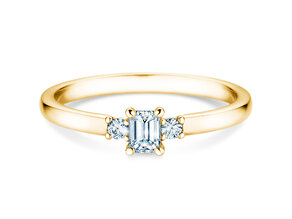 Engagement ring  in 9K yellow gold with diamonds 0.31ct G/VS