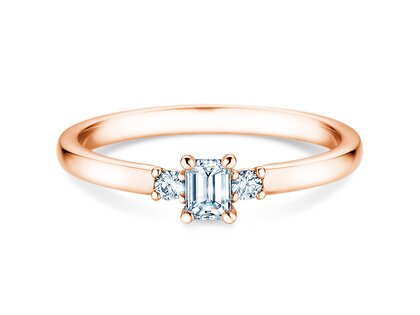Engagement ring  in 9K rosé gold with diamonds 0.31ct