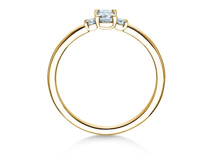 Engagement ring  in 9K yellow gold with diamonds 0.31ct G/VS