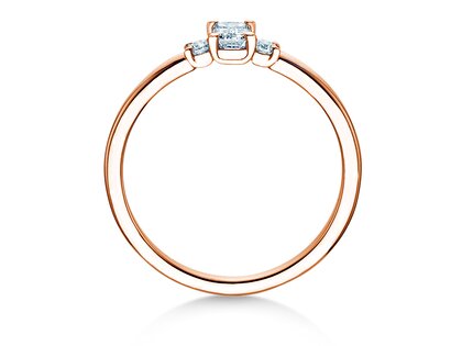 Engagement ring  in 9K rosé gold with diamonds 0.31ct