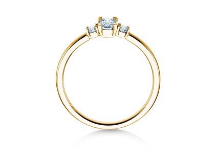 Engagement ring  in 9K yellow gold with diamonds 0.40ct G/VS
