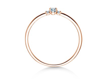 Engagement ring Vivid Petite Oval Cut in 14K rosé gold with diamonds 0.10ct G/SI