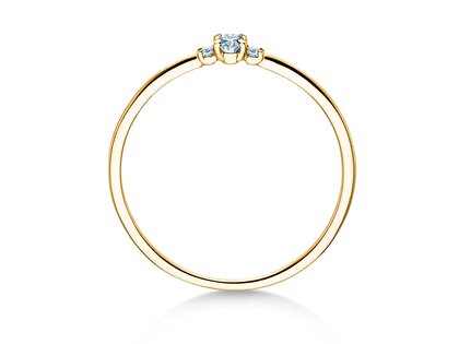 Engagement ring Vivid Petite Oval Cut in 14K yellow gold with diamonds 0.10ct G/SI