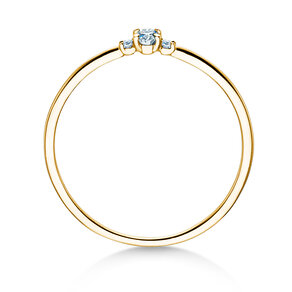 Engagement ring Vivid Petite Oval Cut in 14K yellow gold with diamonds 0.10ct G/SI