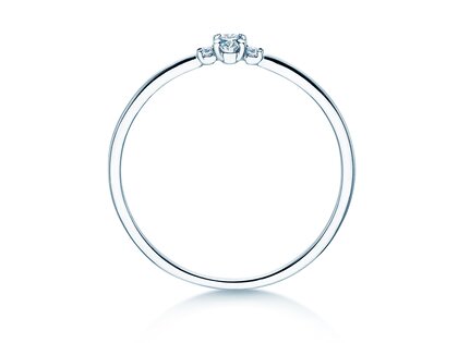 Engagement ring Vivid Petite Oval Cut in 14K white gold with diamonds 0.10ct G/SI