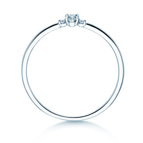 Engagement ring Vivid Petite Oval Cut in 14K white gold with diamonds 0.10ct G/SI