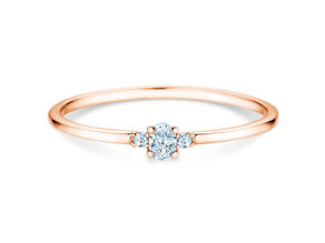 Engagement ring Vivid Petite Oval Cut in 14K rosé gold with diamonds 0.10ct G/SI