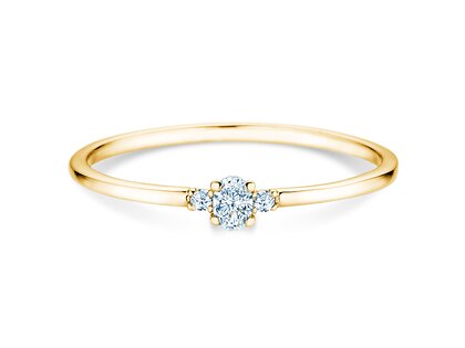 Engagement ring Vivid Petite Oval Cut in 14K yellow gold with diamonds 0.10ct G/SI