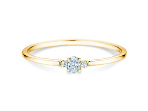 Engagement ring Vivid Petite Oval Cut in 14K yellow gold with diamonds 0.10ct G/SI