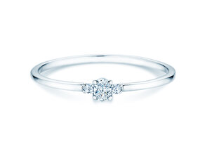 Engagement ring Vivid Petite Oval Cut in 14K white gold with diamonds 0.10ct G/SI