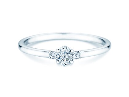 Engagement ring Vivid Petite Oval Cut in 14K white gold with diamonds 0.20ct G/SI