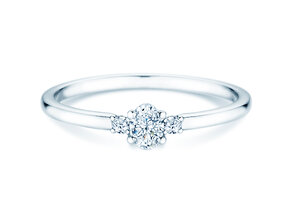 Engagement ring Vivid Petite Oval Cut in 14K white gold with diamonds 0.20ct G/SI