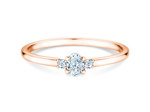 Engagement ring Vivid Petite Oval Cut in 18K rosé gold with diamonds 0.20ct G/SI