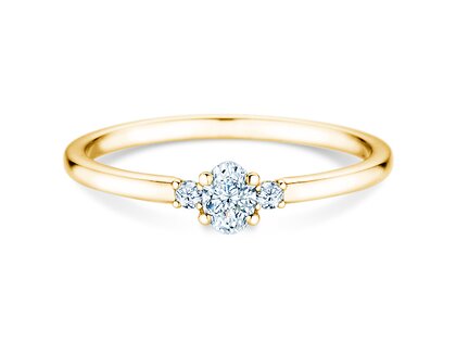 Engagement ring Vivid Petite Oval Cut in yellow gold