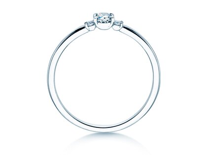 Engagement ring Vivid Petite Oval Cut in 14K white gold with diamonds 0.20ct G/SI