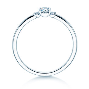 Engagement ring Vivid Petite Oval Cut in 14K white gold with diamonds 0.20ct G/SI