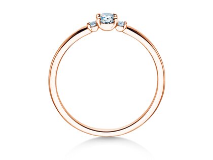 Engagement ring Vivid Petite Oval Cut in 18K rosé gold with diamonds 0.20ct G/SI