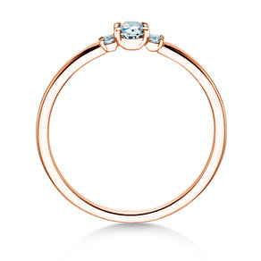 Engagement ring Vivid Petite Oval Cut in 18K rosé gold with diamonds 0.20ct G/SI