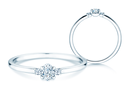 Engagement ring Vivid Petite Oval Cut in 14K white gold with diamonds 0.20ct G/SI