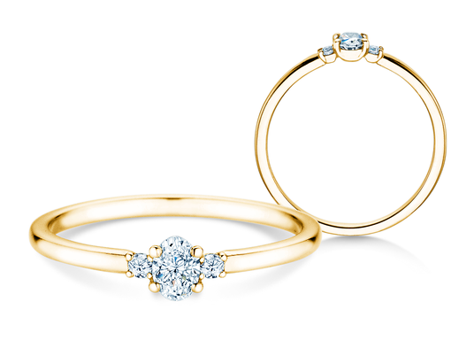 Engagement ring Vivid Petite Oval Cut in yellow gold