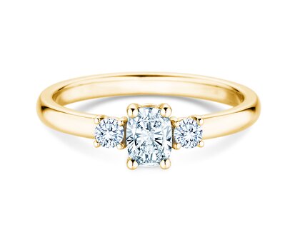Engagement Ring Vivid Petite Oval Cut in 14K yellow gold with diamonds 0.50ct G/SI