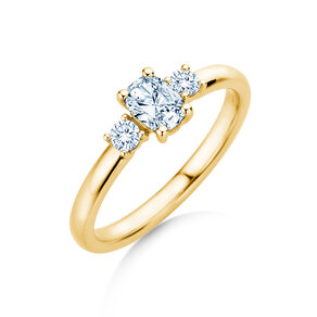 Engagement Ring Vivid Petite Oval Cut in 14K yellow gold with diamonds 0.50ct G/SI