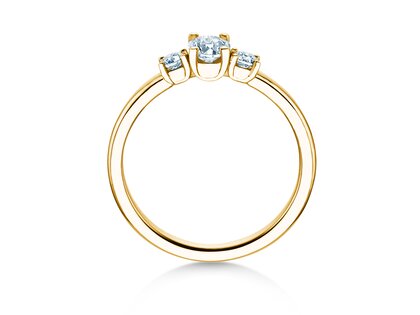 Engagement Ring Vivid Petite Oval Cut in 14K yellow gold with diamonds 0.50ct G/SI