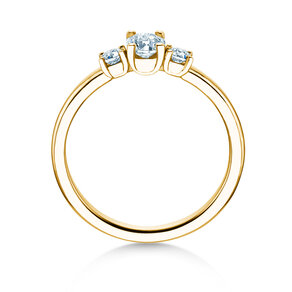 Engagement Ring Vivid Petite Oval Cut in 14K yellow gold with diamonds 0.50ct G/SI