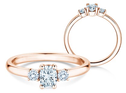 Engagement ring Vivid Petite Oval Cut in rose gold