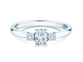 Engagement Ring Vivid Petite Oval Cut in 14K white gold with diamonds 0.50ct G/SI