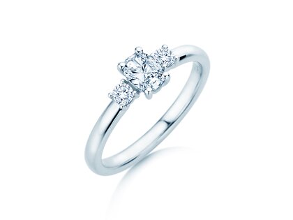 Engagement Ring Vivid Petite Oval Cut in 14K white gold with diamonds 0.50ct G/SI