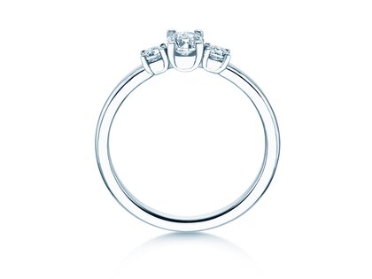 Engagement Ring Vivid Petite Oval Cut in 14K white gold with diamonds 0.50ct G/SI