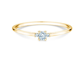 Engagement ring Vivid Petite Radiant Cut in 14K yellow gold with diamonds 0.20ct G/SI