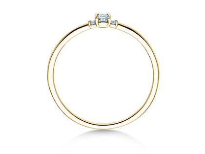 Engagement ring Vivid Petite Radiant Cut in 14K yellow gold with diamonds 0.20ct G/SI