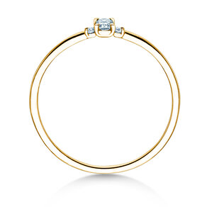 Engagement ring Vivid Petite Radiant Cut in 14K yellow gold with diamonds 0.20ct G/SI