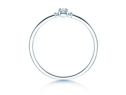 Engagement ring Vivid Petite Radiant Cut in platinum 950/- with diamonds 0.10ct G/SI