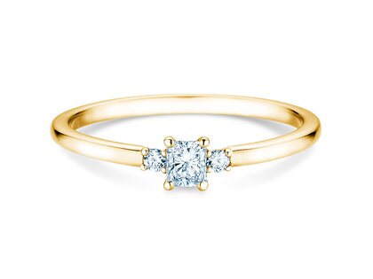 Engagement ring  in 9K yellow gold with diamonds 0.31ct G/SI