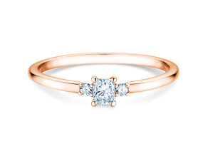 Engagement ring  in 9K rosé gold with diamonds 0.31ct G/SI