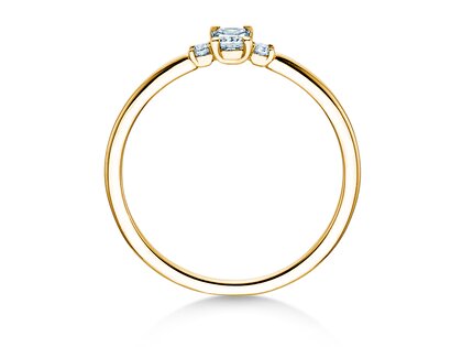 Engagement ring  in 9K yellow gold with diamonds 0.31ct G/SI