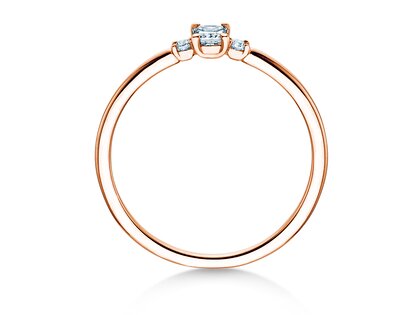 Engagement ring  in 9K rosé gold with diamonds 0.31ct G/SI