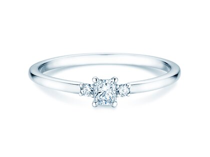 Engagement ring  in 9K white gold with diamonds 0.31ct G/SI