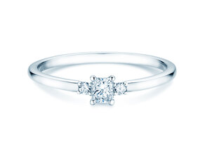 Engagement ring  in 9K white gold with diamonds 0.31ct G/SI